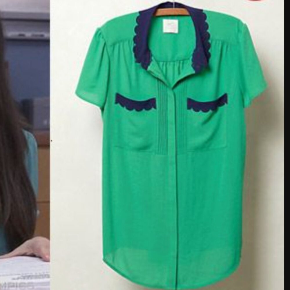 Anthropologie Scallop Collar Blouse